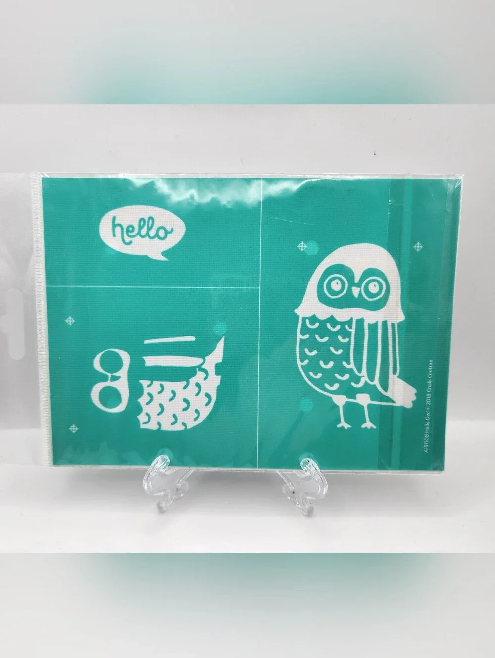 Chalk Couture Transfer Hello Owl 5x7 New